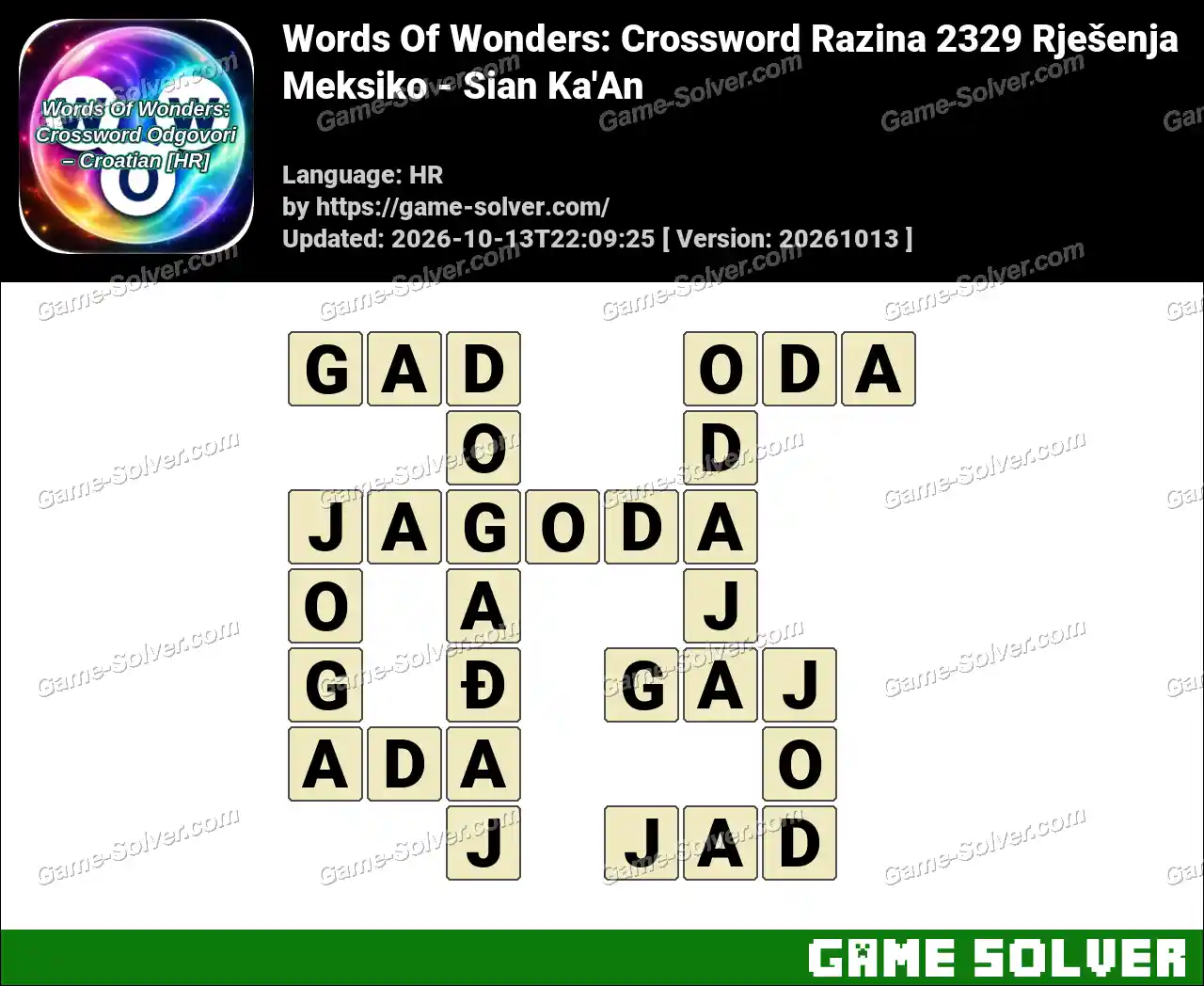 Words Of Wonders: Crossword Razina 2329 Rješenja – Meksiko – Sian Ka’An